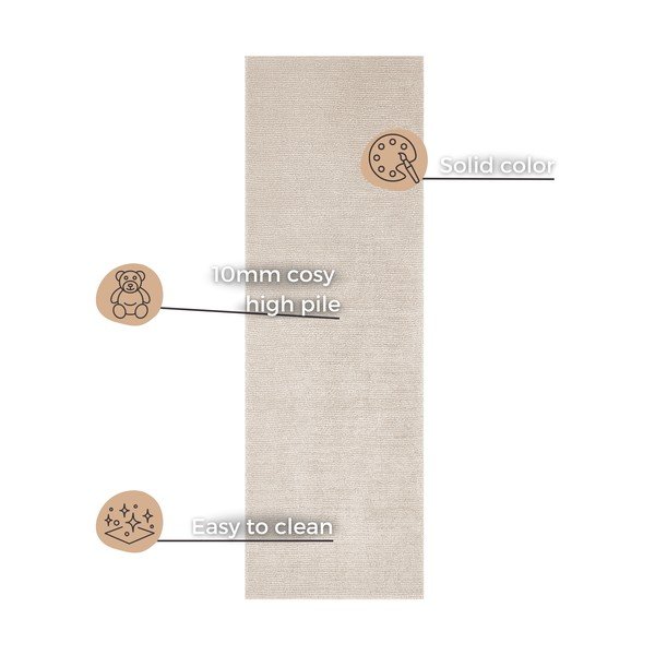 Supersoft bézs szőnyeg, 80 x 250 cm - Mint Rugs-image-4