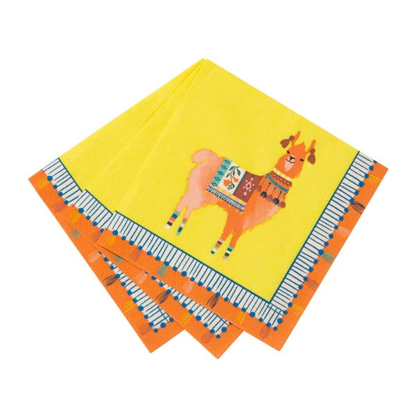 Boho Lama 20 darabos papírszalvéta szett, 25 x 25 cm - Talking Tables