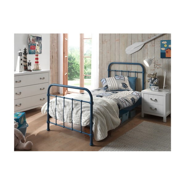 New York kék fém gyerekágy, 90 x 200 cm - Vipack-image-2