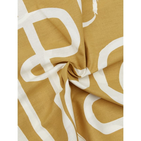 Malu sárga-fehér pamut ágyneműhuzat, 135 x 200 cm - Westwing Collection-image-1