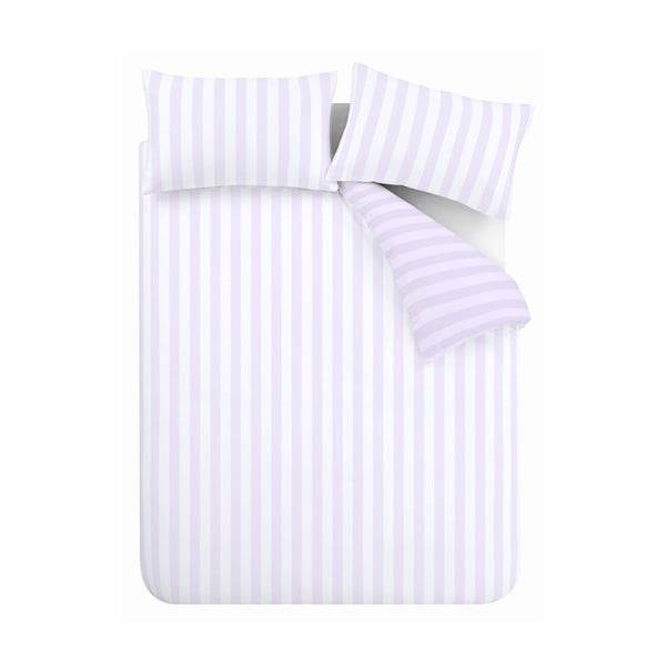 Fehér-levendula színű egyszemélyes ágyneműhuzat 135x200 cm Stripe Tease – Sassy B