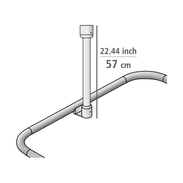 Fényes ezüstszínű mennyezeti zuhanyfüggönyrúd tartó Era – Wenko-image-2