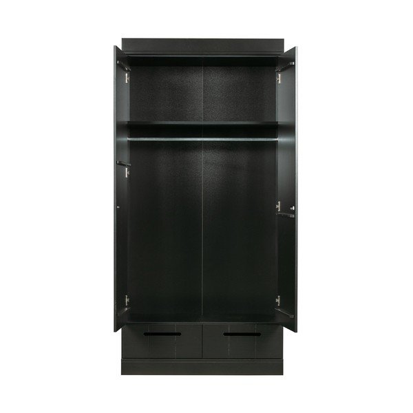 Connect fekete ruhásszekrény borovi fenyő konstrukcióval, szélesség 94 cm - WOOOD-image-2