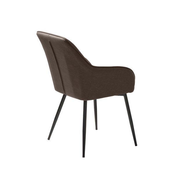 Sötétbarna kárpitozott karfás étkezőfotel Melfort – Unique Furniture-image-3