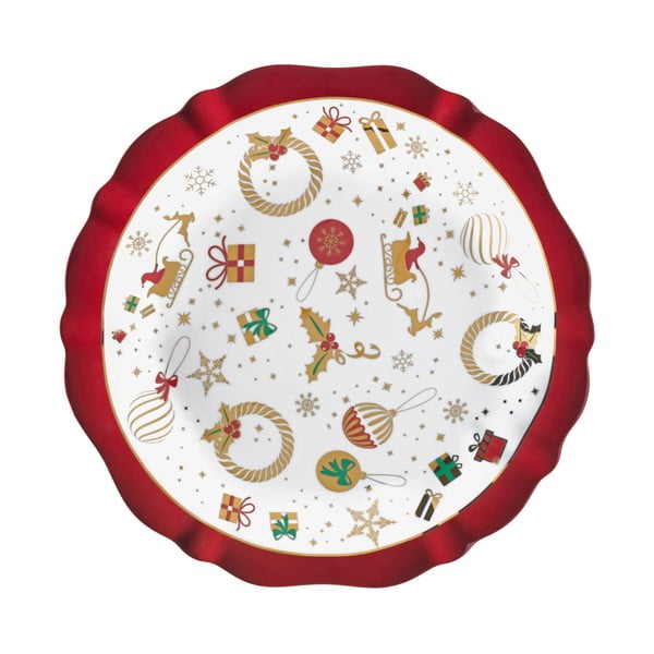 Alleluia porcelán kínálótányér karácsonyi mintával, ⌀ 30 cm - Brandani