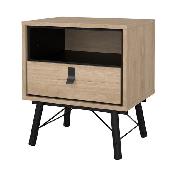 Natúr színű éjjeliszekrény tölgyfa dekorral Ry – Tvilum-image-4