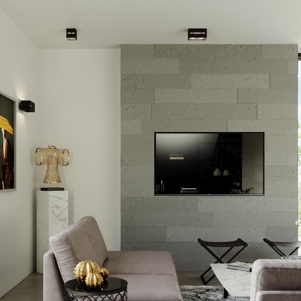 Fekete mennyezeti lámpa fém búrával 10x10 cm Lorum – Sollux-image-4