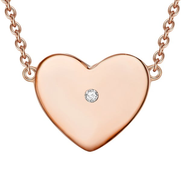 Floriana ezüst nyaklánc rozéarany színben, valódi gyémánttal, hosszúság 50 cm - Tess Diamonds