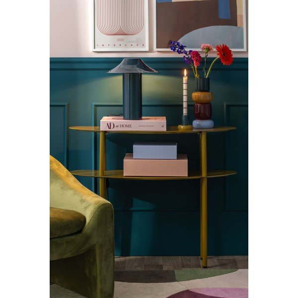 Khaki fém konzolasztal 28x90 cm Paris – Leitmotiv-image-1