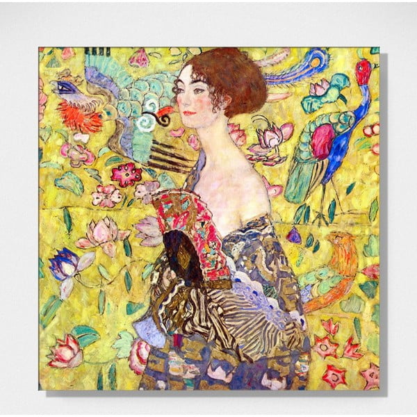 Lady With Fan másolat, 50 x 50 cm - Gustav Klimt-image-1