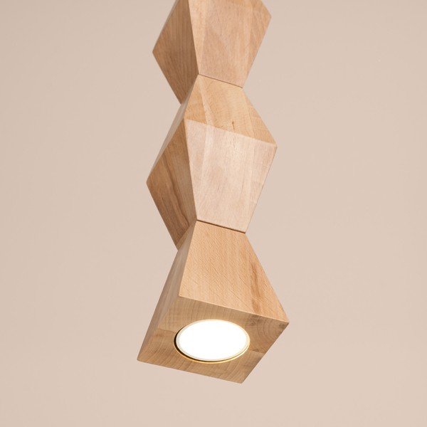 Natúr színű bükkfa függőlámpa ø 8 cm Cubo – Sollux-image-2