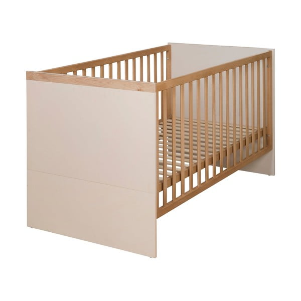 Bézs-natúr színű babaágy állítható magassággal 70x140 cm Jil – Roba