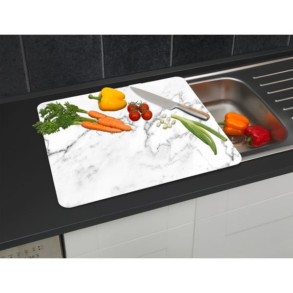 Edzett üveg falvédő tűzhelyhez 50x56 cm Marble – Wenko-image-2