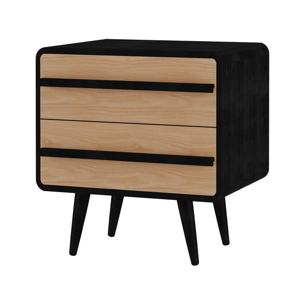 Fekete-natúr színű éjjeliszekrény Chantal – Støraa-image-1
