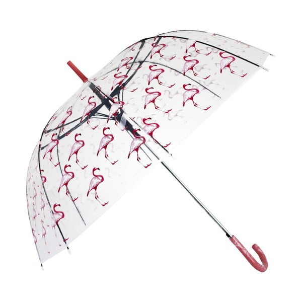 Flamingos átlátszó botesernyő, ⌀ 100 cm - Ambiance