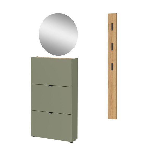 Natúr színű-szürkésbarna előszoba bútor 101x200x22 cm Ameca – Germania