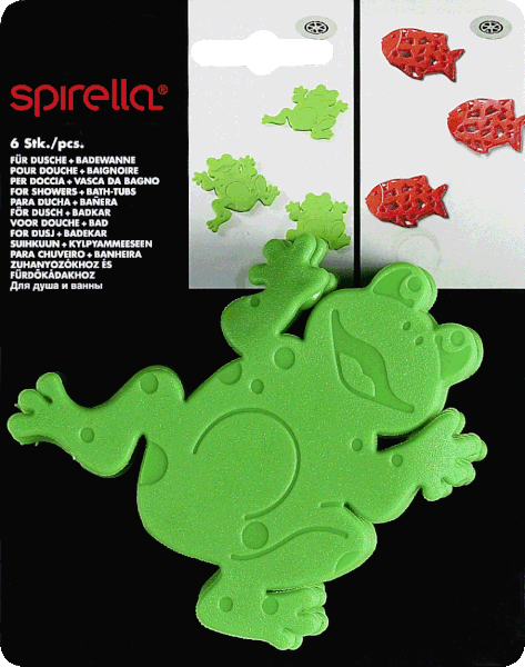 Gyerek csúszásgátló alátét szett fürdőkádba 6 db-os 12x11 cm Frogtime – Spirella-image-2