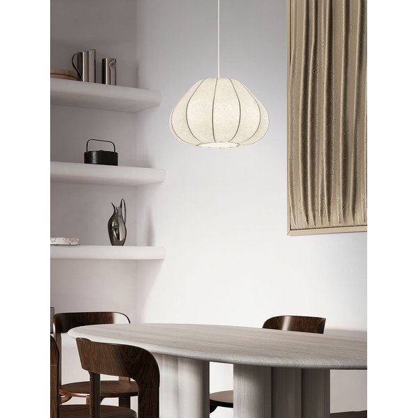 Matt fehér textil függőlámpa ø 50 cm Bora – Nova Luce-image-1