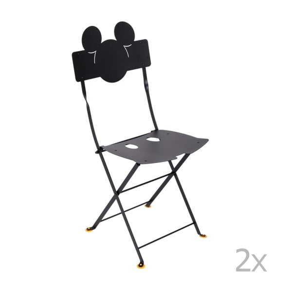 Bistro Mickey fekete fém kerti szék, 2 db - Fermob