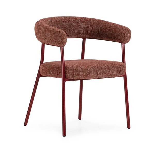 Terrakotta színű kárpitozott karfás étkezőfotel szett 2 db-os Yuri – MOME