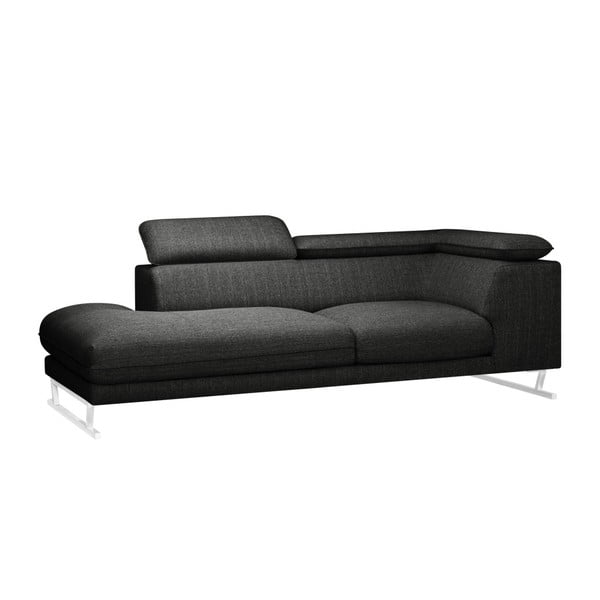 Gigi Big antracitszürke bal oldali kanapé, fekete elemekkel - L'Officiel Interiors