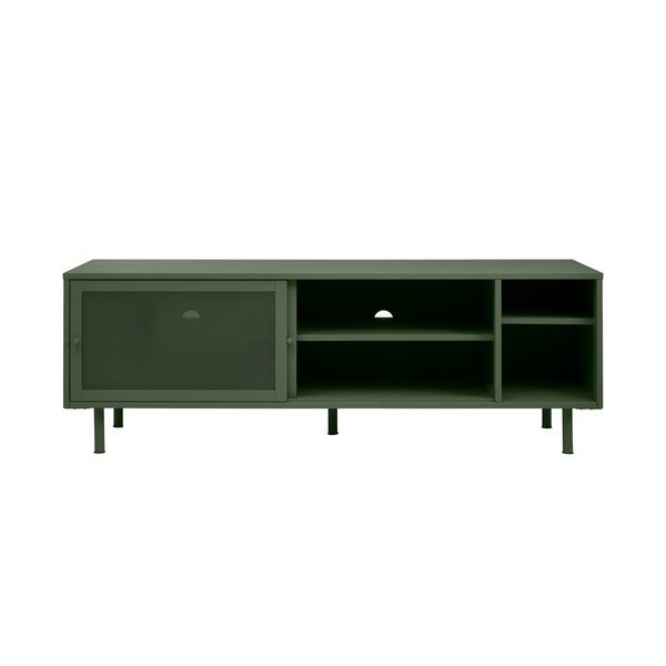 Sötétzöld fém TV-állvány 160x55 cm Veep – Unique Furniture-image-3