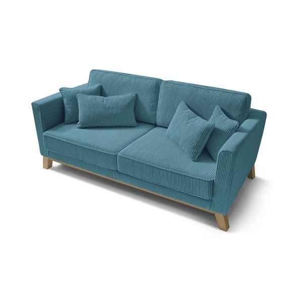 Türkiz kordbársony kanapé 186 cm – Bobochic Paris-image-4