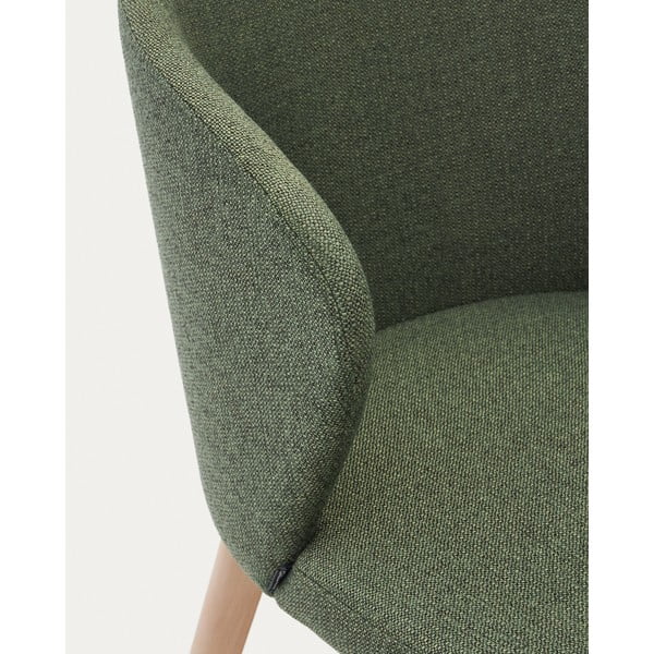 Sötétzöld kárpitozott étkezőfotel Darice – Kave Home-image-1