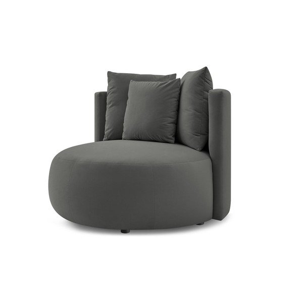 Világosszürke bársony fotel Cesar – Bobochic Paris