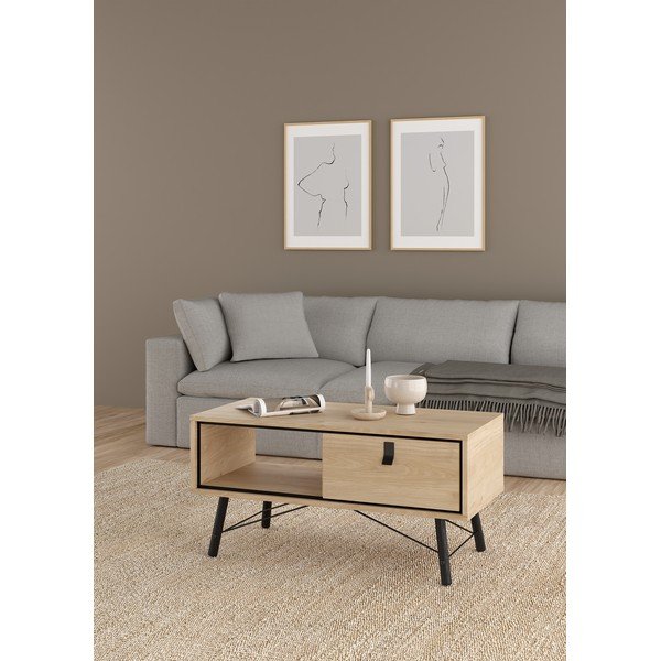 Natúr színű dohányzóasztal 48x102 cm Ry – Tvilum-image-1