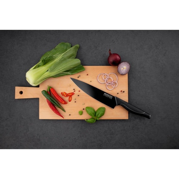 Wave fekete rozsdamentes acél konyhakés - Nirosta-image-2