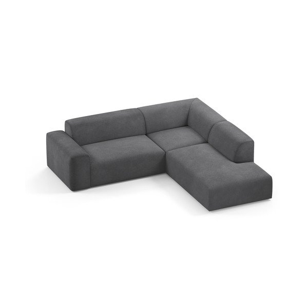 Karen antracitszürke kordbársony sarokkanapé, 260 cm, jobb oldali - Marie Claire Home-image-3