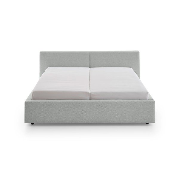 Szürke kárpitozott franciaágy ágyrács nélkül 160x200 cm Cube – Meise Möbel-image-4