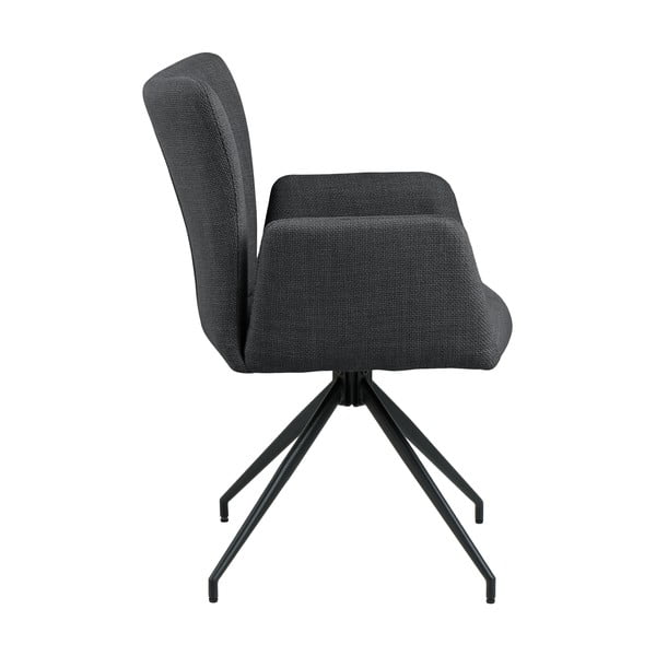 Sötétszürke kárpitozott karfás étkezőfotel szett 2 db-os Laura – Actona-image-4