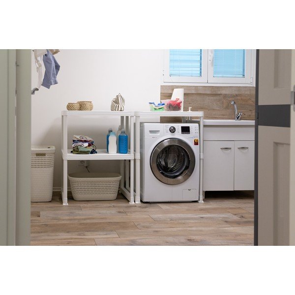 Fehér műanyag fürdőszobai polcos állvány 148x93 cm Wash & Store – DEA HOME-image-1