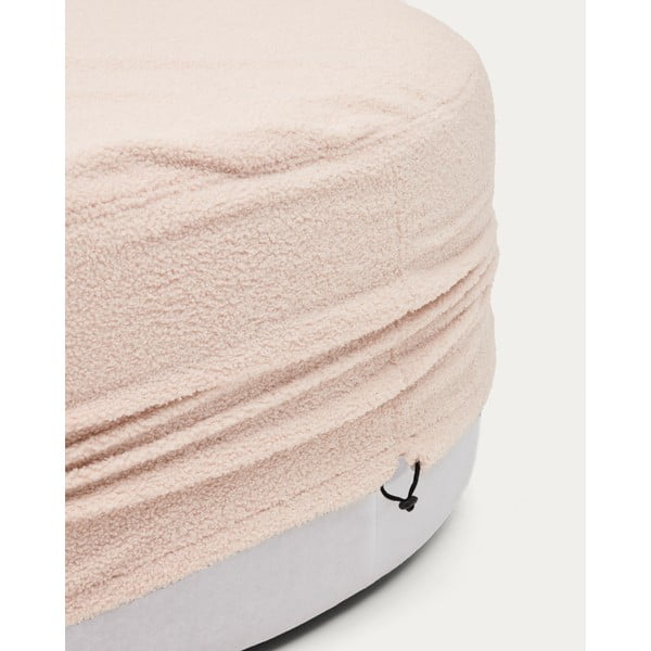 Világos rózsaszín buklé puff Kaeli – Kave Home-image-2