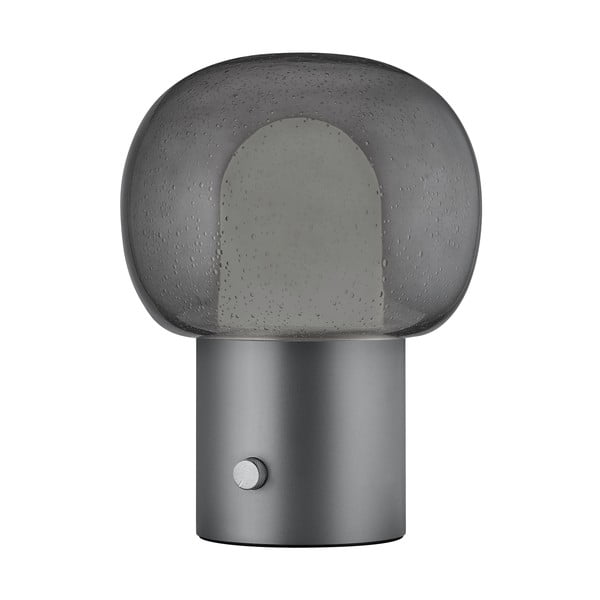 Antracitszürke alumínium LED asztali lámpa üveg búrával (magasság 32 cm) Iris – Blomus