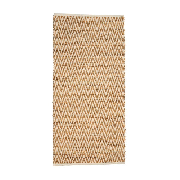 Bézs szőnyeg jutából és bőrből, 170 x 240 cm - Simla
