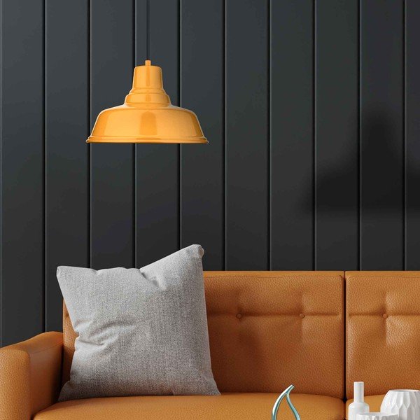Okkersárga fém függőlámpa ø 32 cm Pawn – Squid Lighting-image-1