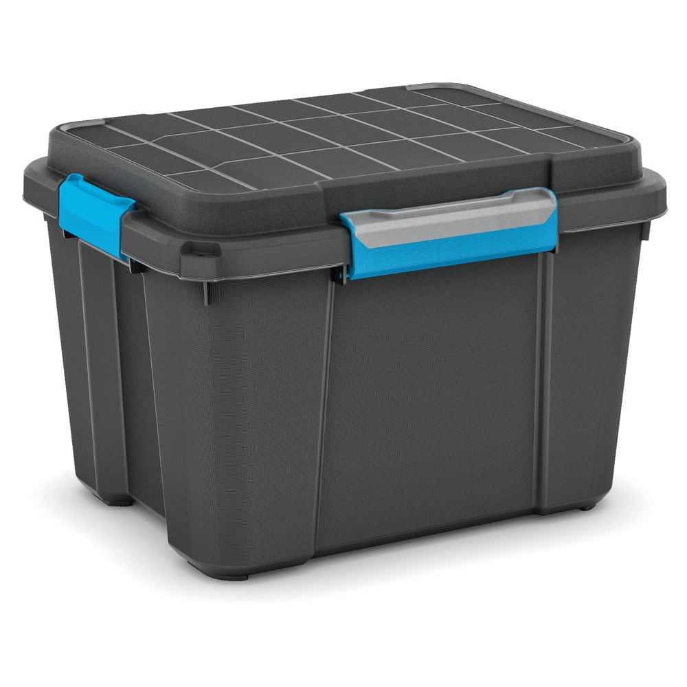 Fekete fedeles műanyag tárolódoboz 49,5x39x34 cm Scuba Box KIS