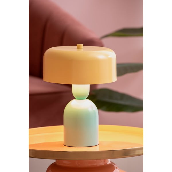 Sárga-türkiz asztali lámpa (magasság 24 cm) Double Funky – Leitmotiv-image-1