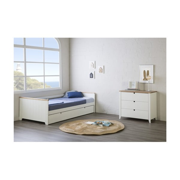 Madi fehér ágy kihúzható vendégággyal, 90 x 190 cm - Marckeric