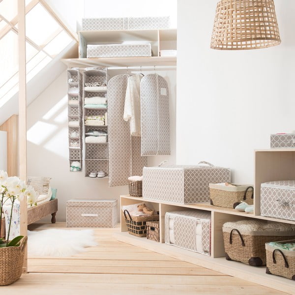 Bézs hatrekeszes függő rendszerező, szélesség 30 cm - Compactor-image-3