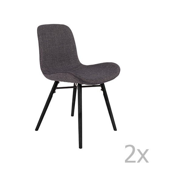 Lester antracitszürke szék szett, 2 db-os - White Label