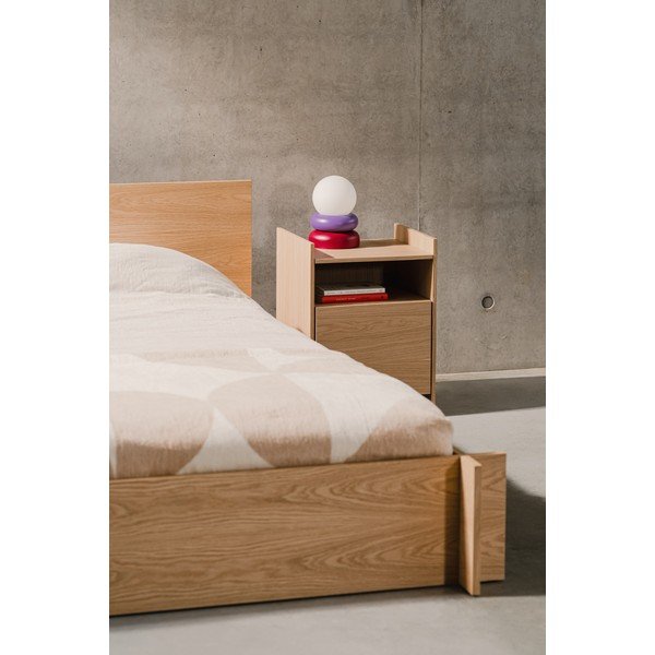 Piros-lila tömörfa asztali lámpa üveg búrával (magasság 24 cm) Otem – noo.ma-image-2