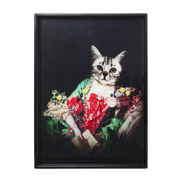 Lady Cat keretezett kép, 80 x 60 cm - Kare Design