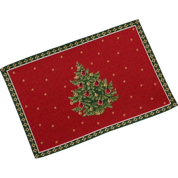 Tree piros pamut tányéralátét karácsonyi motívummal, 48 x 32 cm - Villeroy & Boch Tree