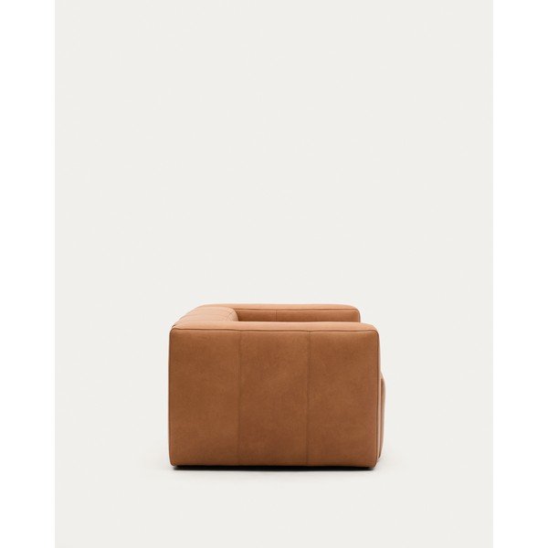 Barna bőr kanapé 210 cm Blok – Kave Home-image-3