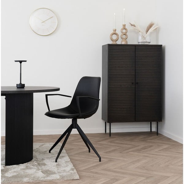 Sötétbarna szekrény tölgyfa dekorral 80x130 cm Kyoto – House Nordic-image-1