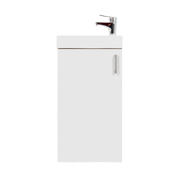 Fehér alacsony fali szekrény mosdókagylóval, csap nélkül 40x79 cm Oia – STOLKAR
